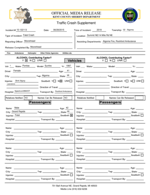 Police Incident Report Form