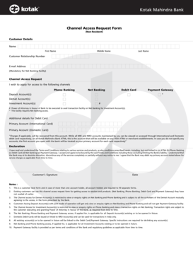 Non-Resident Channel Access Request Form