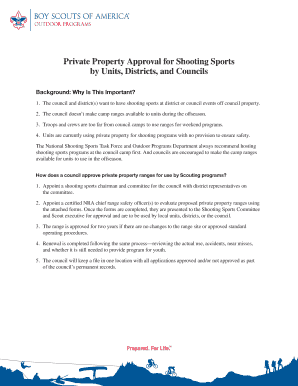 BSA Private Property Shooting Range Approval Form