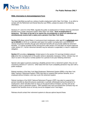 RSSL Information & Acknowledgement Form