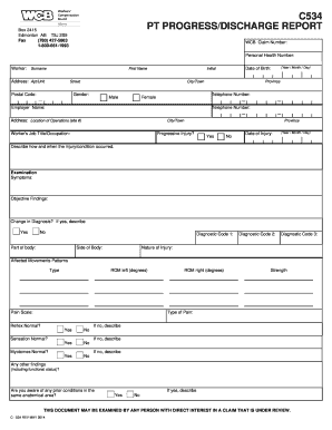 Progress/Discharge Report Form C534