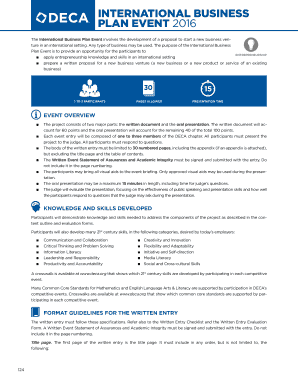 INTERNATIONAL BUSINESS PLAN EVENT 2016 - DECA - deca