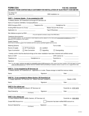 Singapore Electricity Meter Installation Request