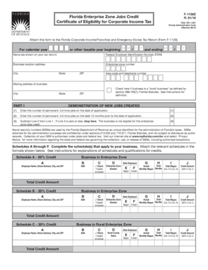 Florida Enterprise Zone Jobs Credit Form