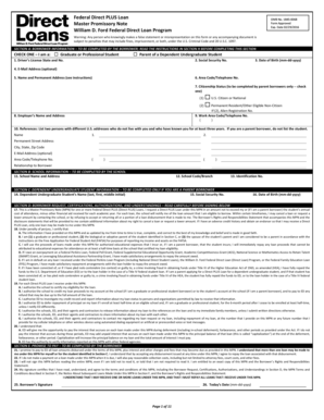 Federal Direct PLUS Loan Master Promissory Note