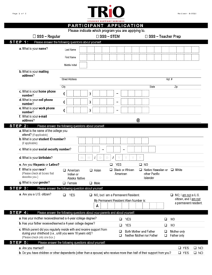 TRIO Student Support Services Application