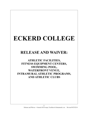 Eckerd College Athletic Facilities Waiver