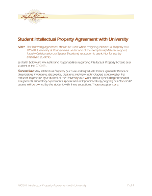 Student Intellectual Property Agreement with University