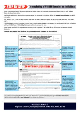 W-8BEN Form for Non-US Investors