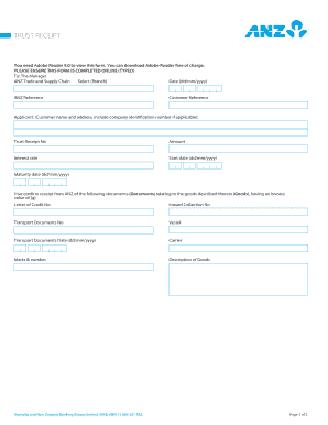 ANZ Trust Receipt Form