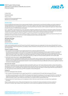 ANZ Super Advantage Financial Hardship Application