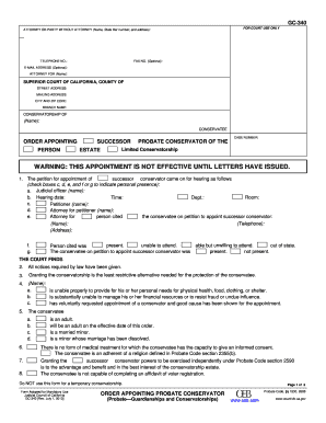 Order Appointing Probate Conservator