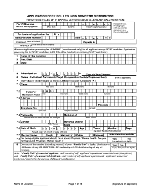 HPCL LPG Non Domestic Distributor Application