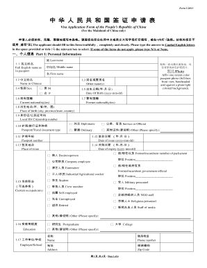 China Visa Application Form