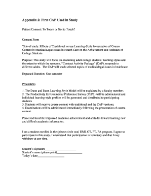 Patient Consent Form for Medical/Legal Study