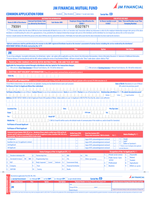 JM Financial Mutual Fund Common Application Form
