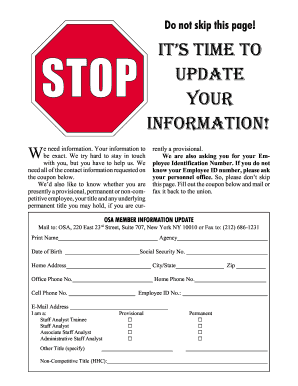 OSA Member Information Update Form