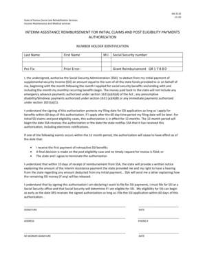 Kansas Interim Assistance Reimbursement Authorization