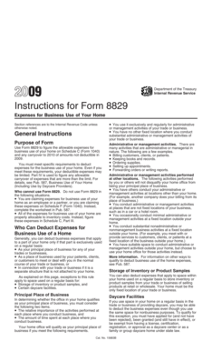 IRS Form 8829 Instructions