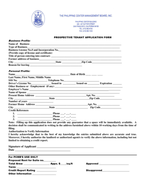 Prospective Tenant Application Form
