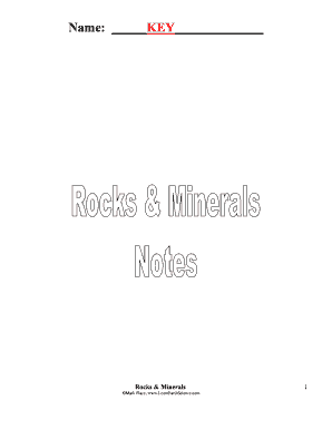 Rocks & Minerals Notes---Key - Learn Earth Science - schools ccps k12 va