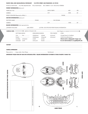 Pacific Oral Pathology Biopsy Form