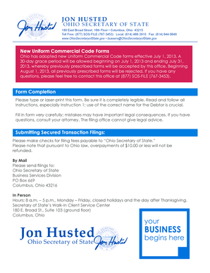 Ohio UCC Financing Statement