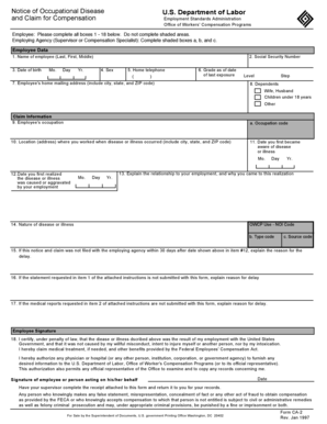 Notice of Occupational Disease and Claim for Compensation