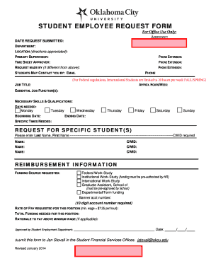 Student Employee Request Form