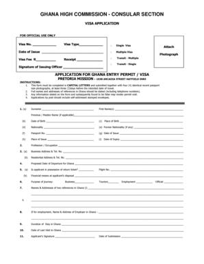 Ghana Visa Application Form
