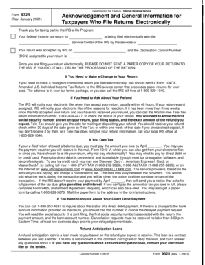 IRS Form 9325 Acknowledgement