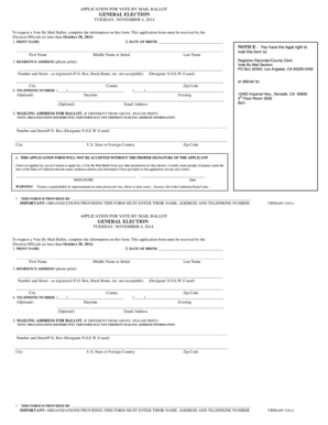 California Vote By Mail Ballot Application