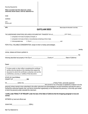 California Quitclaim Deed