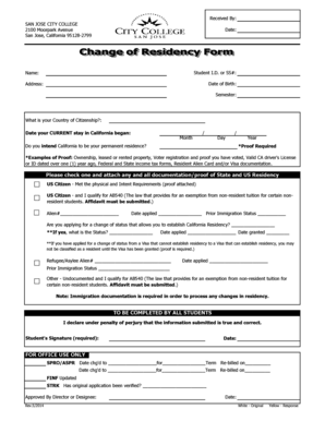 California Residency Declaration Form