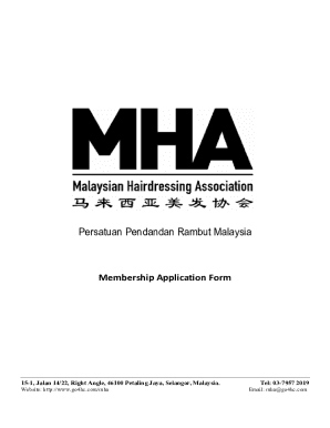 Application Form - Malaysian Hairdressing Association MHA