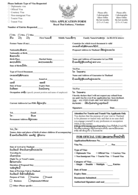 Thailand Visa Application Form