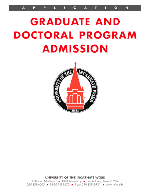 Academic appeal letter example - A P P L I C A T I O N GRADUATE AND DOCTORAL PROGRAM ADMISSION UNIVERSITY OF THE INCARNATE WORD Office of Admissions 4301 Broadway San Antonio, Texas 78209 2108296005 18007499673 Fax: 2108293921 www - uiw