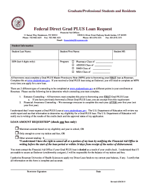 Federal Direct Grad PLUS Loan Request Form