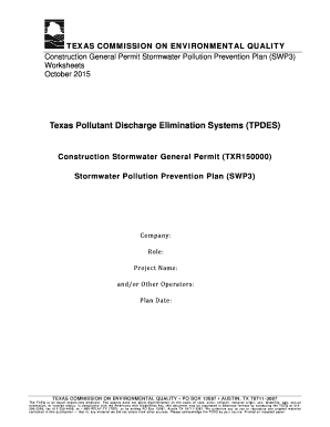 Texas Stormwater Pollution Prevention Plan