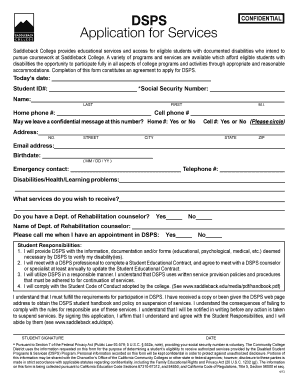 DSPS Application for Services