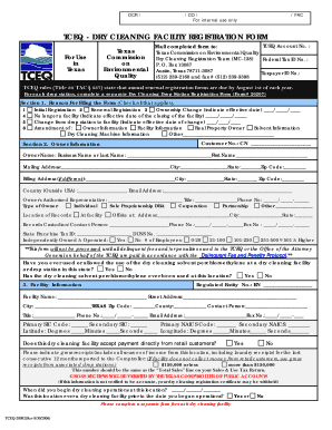 Texas Dry Cleaning Facility Registration Form