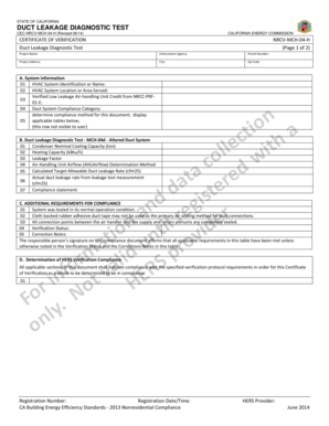 California Duct Leakage Diagnostic Test