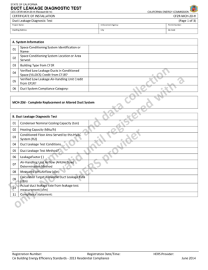 California Duct Leakage Diagnostic Test