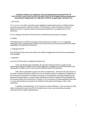 Canada Visa Application Consent Form