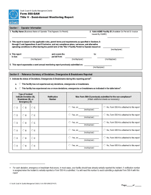 Title V Semi-Annual Monitoring Report