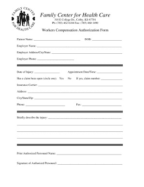 Workers Compensation Authorization Form