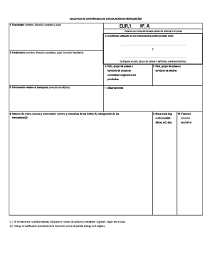 Solicitud de Certificado de Circulación de Mercancías