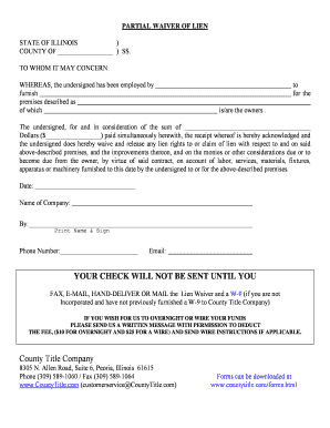 Partial Waiver of Lien Form