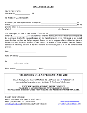 Final Waiver of Lien