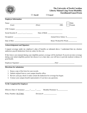 Liberty Mutual Long-Term Disability Enrollment Form